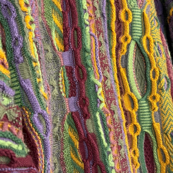 VTG COOGI Australia Men 100% Wool 3D Chunky CrewNeck Sweater Sz L/ XL Cosby Rare - Picture 6 of 14